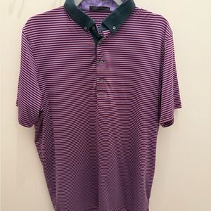 Greyson Purple and Red Striped Polo Shirt